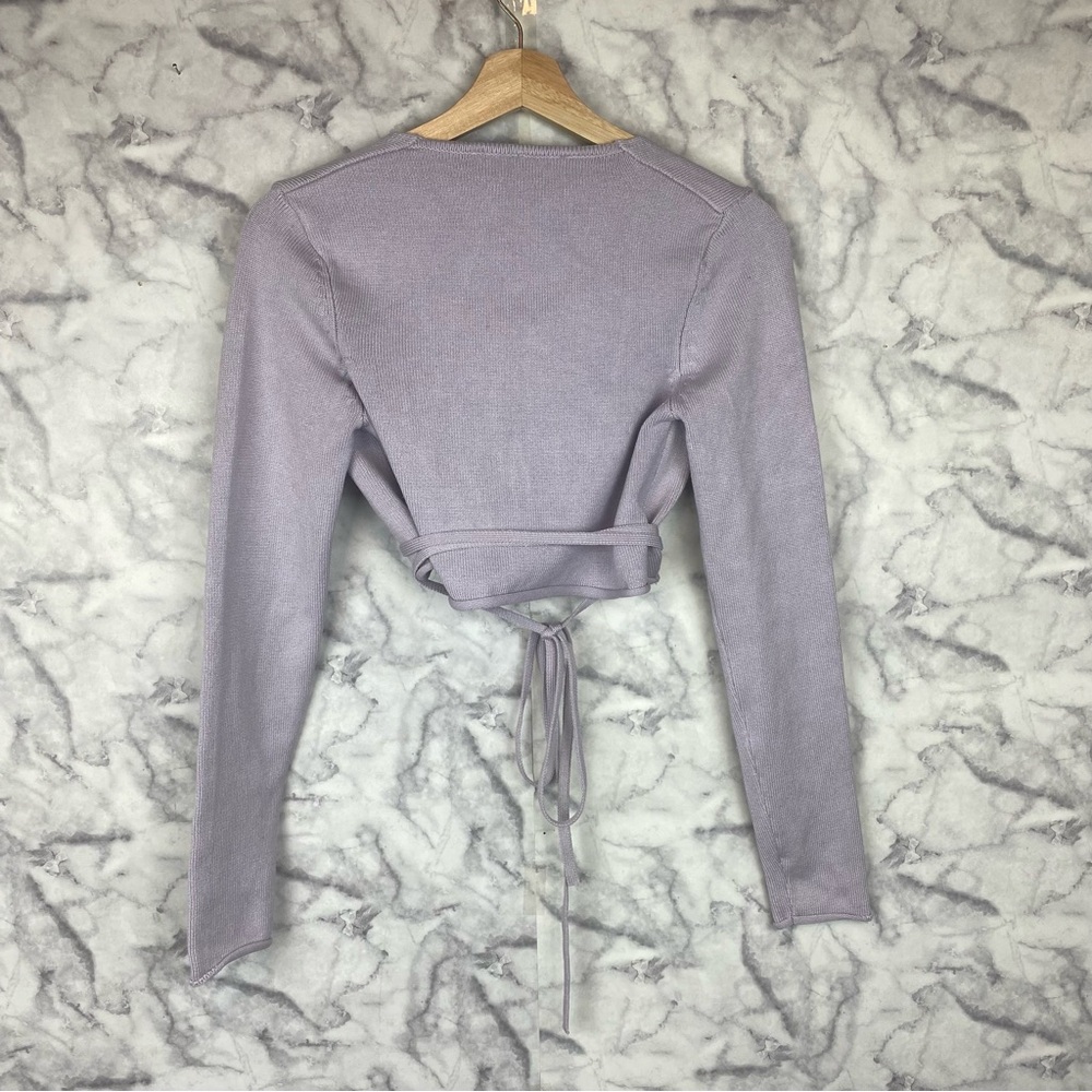 NWOT Cropped Zara Wrap Sweater - Picture 2 of 7